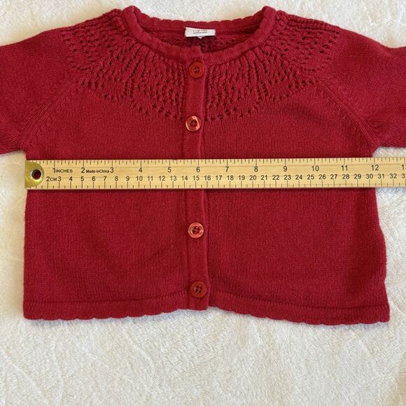 Polarn O. Pyret Baby Girl Red Holiday Cardigan Wool Size 1-1.5 yrs 12-18 months - Picture 11 of 14
